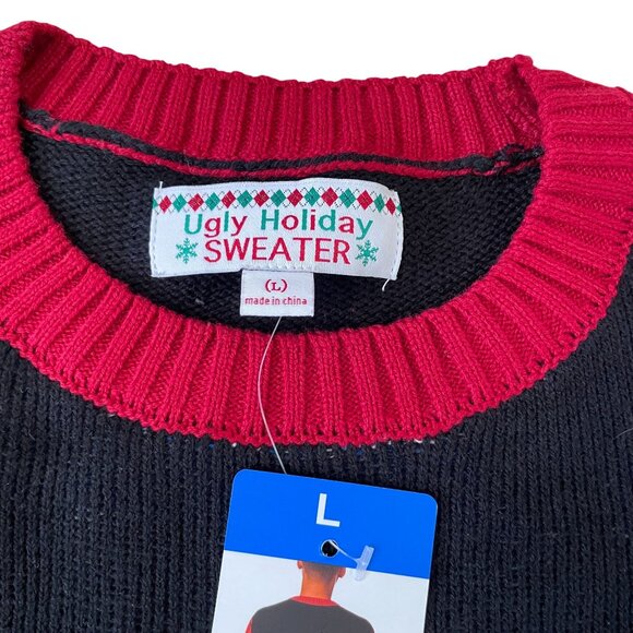 Ugly Holiday Sweater Reindeer Make it Glow Christmas Sweater Men's Large New - Picture 2 of 5